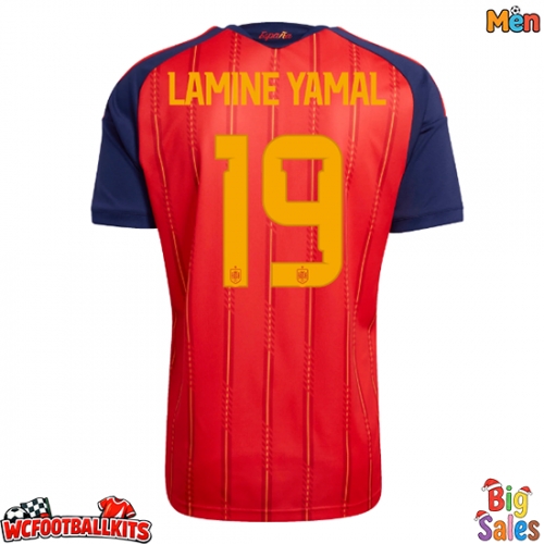 Spain Lamine Yamal #19 Replica Home Stadium Shirt World Cup 2026 Short Sleeve